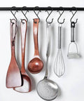 Eight Pack Three Point Five Inch Heavy Duty S Hooks With Safety Buckle Rust Proof Coated Metal Hanging Hooks for utensils