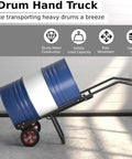 Drum Dolly Cart With Rubber Wheels For Moving Large Drums And Barrels In Warehouses And Factories, Beast Mode Foldable Hand Truck