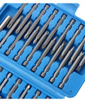 Get That 36 Piece Extra Long Screwdriver Bit Set With Torx Star Hex Spline Heads And Magnetic Tips Stored In A Thick PP Toolbox For Your Garage Or Road Rigs Without The Hassle. Blue PP case with extra long Chrome Vanadium steel magnetic screwdriver bits