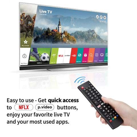 Universal Smart TV Remote Replacement For All LG OLED 3D ThinQ TVs With Battery Easy Setup No Fuss Plug And Play Control for AKB75095307
