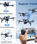 Mini Drone With HD Camera And Sweet 4.3 Inch LCD Screen, Foldable Quadcopter in various modes, control and mountain view