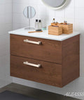 Bathroom vanity with 10 Pack Brushed Satin Nickel Cabinet Pulls With 5 Inch Hole Centers For Cabinets And Drawers, modern design