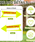 12 Pack Double Sided Neon Arrow Garage Sale Signs With Stakes 17 X 6 Inches High Visibility This Way Plastic Decoration Yellow And Red Great For Yard Sales Flea Markets Or Pop Up Events Easy To See From Afar, 43cm x 17inch