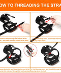 Instructional guide on threading straps for Bike Pedals With Toe Cages And Straps For Road And Mountain Bikes Compatible With Peloton