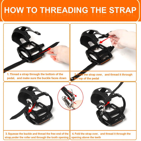 bike cages pedals Bike Pedals With Toe Cages, Straps & Durable Design ✓