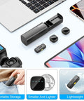 AI Noise Reduction Wireless Lavalier Mic With USB C For Android And iPhone 15 16 17 with charging case and devices
