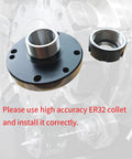 ER32 Collet Chuck 100mm Diameter 7 Holes With ER32 Spanner shown with installation note