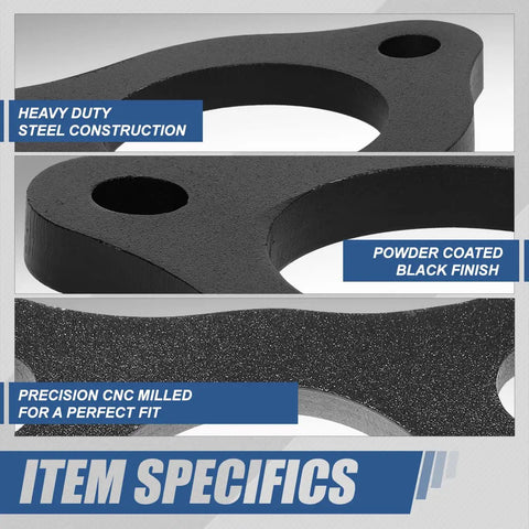 Level Up Your Rig Today With This Sick Pair Of 0.5 Inch Front Upper Mount Suspension Leveling Lift Spacers Kit Built For Dodge Ram 1500 4wd Trucks Featuring A Tough Black Powder Coated Finish showing steel construction and precise CNC milling.