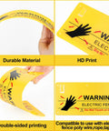Electric Fence Warning Signs Set Of 10, 9.6 By 5 Inches, Durable Plastic For Farm And Home, Easy Mount With 5 Holes, Weatherproof Signage That Sticks Firmly To Keep Livestock And Property Safe, yellow sign set