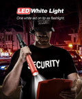 Security personnel using 4 Pack 16 Inch LED Traffic Batons With White Tip Light, High Visibility Safety Wands, 3 Flashing Modes.