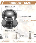 Set Of 26 Mini Drawer Pulls With Screws For Jewelry Boxes Dresser Closet Gray Round Metal Cabinet Knobs 12x13mm size detail