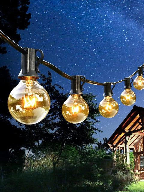 Two Pack 100Ft Outdoor String Lights Dimmable G40 Globe Bulbs Waterproof Patio Lights For Backyard Party Vibes Cafe Wedding Christmas Decor 54 Bulbs Each, Easy Hanging, UL Listed