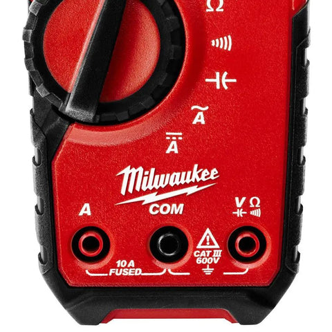 Digital Multimeter NIST For DIY Pros And Home Tech Nerds Auto Range True RMS 600V CAT III dial close-up with port labels.