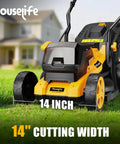 40V Cordless Lawn Mower That Plays Nice With 2x20V MAX Batteries, 14 Inch Cut, 6-Position Height Adjustment, close-up view