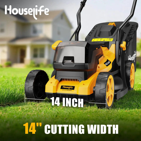 40V Cordless Lawn Mower That Plays Nice With 2x20V MAX Batteries, 14 Inch Cut, 6-Position Height Adjustment, close-up view