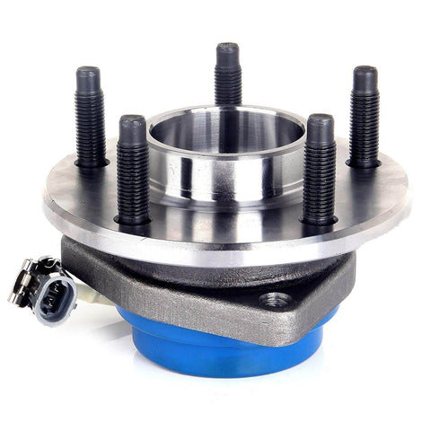 Front CV Axle Half Shaft Assemblies And Wheel Hub Bearing Kit For 06 11 Cadillac DTS 00 05 DeVille 98 04 Seville And 06 11 Buick Lucerne 4 6L Durable High Quality Replacement 4 Piece Set showing wheel hub close-up