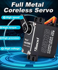 Beefy High Torque 55Kg Full Metal Coreless Digital RC Servo for performance and speed in 1/10 scale crawler cars display.