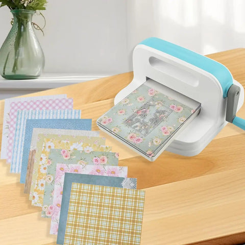 Six Inch Die Cutting And Embossing Machine For Card Making And Scrapbooking, Diy Crafts, Portable with A5 paper displayed