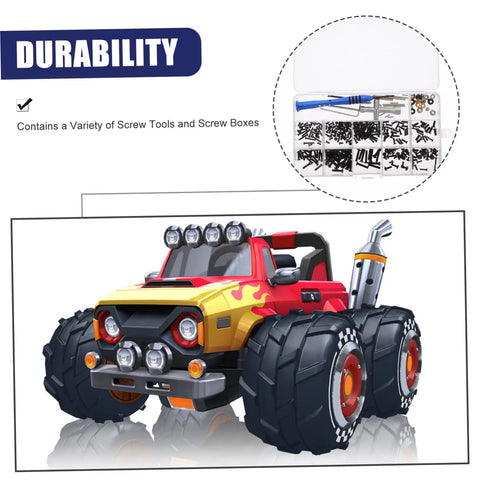 Ultimate RC Car Screw Tool Kit, Metric Fasteners, Nuts and Bolts, Precision Bits, Portable Organized Case for Quick Repairs, with RC car model