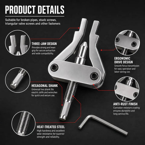 Grab This Heavy Duty Broken Pipe Extractor Set To Fix Rusty Stripped Boltss And Damaged Threads On Half Inch Or Full Inch Pipes With Ease Using A Hex Shank Drill for steel damaged fasteners