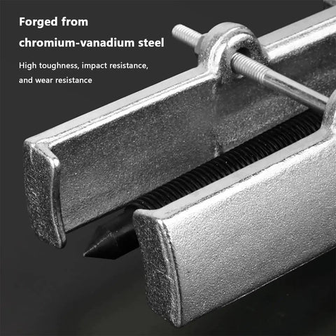 Close-up view of the Top Shelf Heavy Duty Chrome Vanadium Steel Two Jaw Bearing Puller and Adjustable Gear Splitter, showcasing its durable construction.