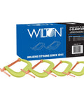 Spark-Duty 400CS Hi-Vis C-Clamp Kit With Copper-Spindle Perma-Pad And Drop-Forged Construction shown with box, 4-pack
