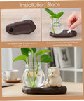 Installation steps for Dope Glass Propagation Station With Wood Display Vases For Water Rooting, Nordic Style Desk Planter