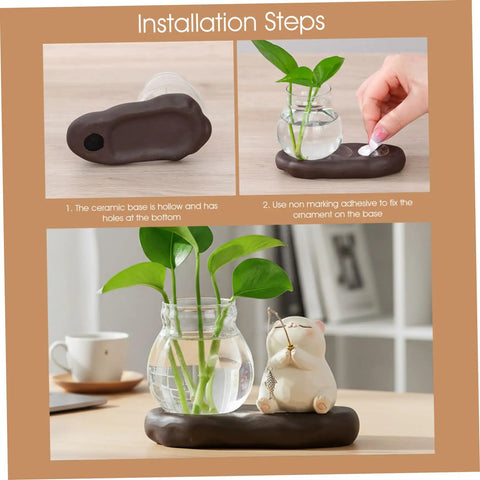 Installation steps for Dope Glass Propagation Station With Wood Display Vases For Water Rooting, Nordic Style Desk Planter