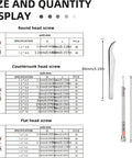 No Fuss Micro Screw Repair Kit For Watches Sunglasses Jewelry Comes With Heavy Duty Torque Driver Rust Proof Steel Fasteners Quick Fix Tool Set 2160 Pieces chart displaying screw types and sizes with tools