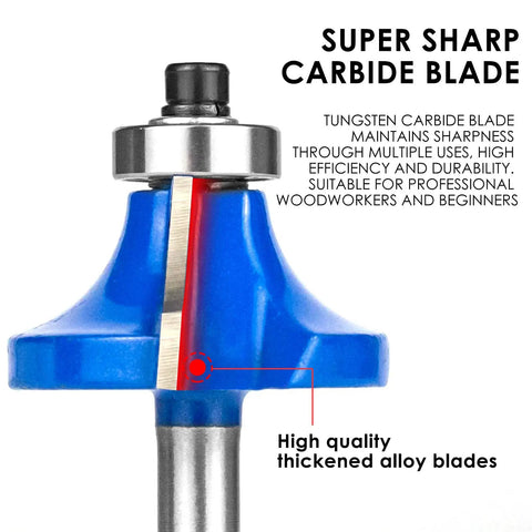 Close-up of 24 Piece 1/4 Inch Shank Router Bit Set With Tungsten Carbide Blades For Woodworking, Pro Grade Quality And Dope Value