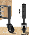 2 Pack 2 Inch Gate Caster Wheels For Wooden Gates, 100-200 Pound Capacity shown with dimensions and mounting screws