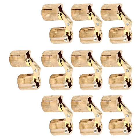 10 Pack 12mm Brass Hidden Cylindrical Hinges For Jewelry Boxes Polished Brass Concealed Install 180 Degree Opening Durable Hardware