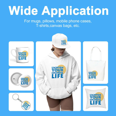 Various products customized using Sublimation Paper For Inkjet Printers 150 Sheets 13 By 19 Inches 120Gsm Heat Transfer Paper