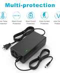 Seven In One Universal 54.6V 2A Ebike Charger For 48V Li Ion 13S Batteries with multiple protection features and cables