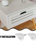 PP Directional Caster Wheel White for Furniture Inch 12pcs showcased with a sleek white drawer and easy installation features.