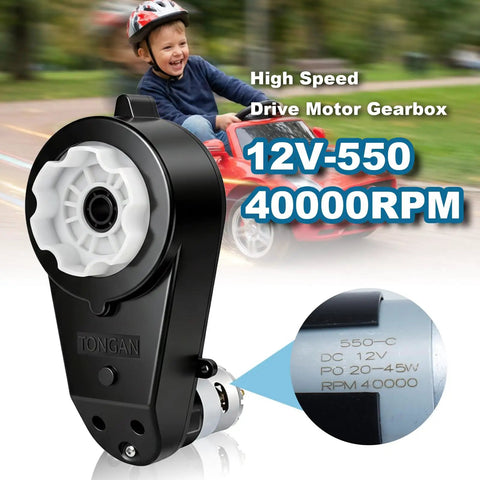 2 Pack 12V RS550 40000RPM High Speed Kids Ride On Car Motor Gearbox Electric Drive Engine Replacement