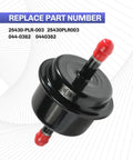 Black automatic transmission filter with red caps, replaces 044-0382 0440382 25430-PLR-003 25430PLR003, ready to install