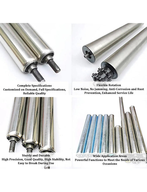 Heavy Duty Stainless Steel Conveyor Roller Wheel 12x38x1000mm For Production Lines Industrial Use Durable Smooth Rolling Roller With High Load Capacity And Easy Replacement To Minimize Downtime, stainless rollers shown