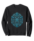 Cool Vise Gauge Square Tee For Machinist And CNC Tech Guys Who Love Tools Classic Fit Comfortable Sweatshirt in black with blue gear design.