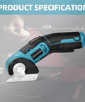 Tyimble Cordless Electric Scissors Heavy Duty Cardboard Cutter With Brushless Motor And Usb C Charging, 23cm size for efficient cutting.