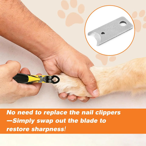 Replacement Guillotine Nail Trimmer Blades For Dog Nails 6 Pack No Fuss DIY Grooming Sharp Durable Clip Blades with dog paw
