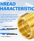 Brass pipe thread reducer hex bushing, 1/2 in NPT male to 1/4 in NPT female, 12-pack front view