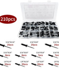210 Piece Aluminum Pop Rivets Kit With 8 Sizes Dome Head Blind Rivets For Metal Repair And Projects Durable Aluminum Rivet Set
