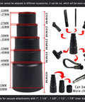 Universal Vacuum Attachment Kit For Wet Dry Cleaning One And One Quarter Inch Hose Adapters and accessories diagram