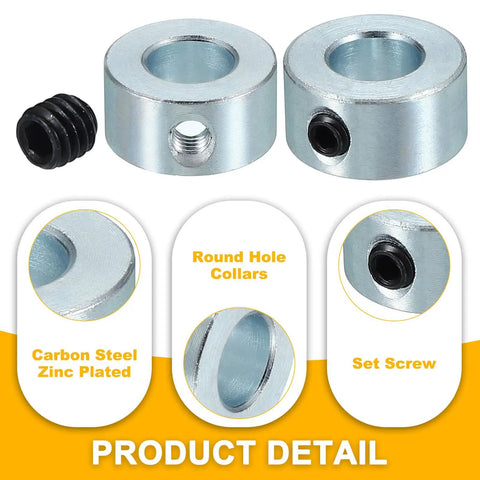 Four Pack 5/16 Bore Shaft Collars With 5/8 Outer Diameter And 5/16 Thick Carbon Steel Zinc Plated Includes M4 Set Screws And Wrench Industrial Grade Precision Fit Secure Shaft Clamp For Machine Tools Landing Gear Stopper Wheel Collar, carbon steel zinc plated