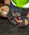 Person installing Replacement Plastic Handles For 8 To 9 Inch Pliers, Slip Resistant Ergonomic Grip, Made In USA, Easy Install Kit