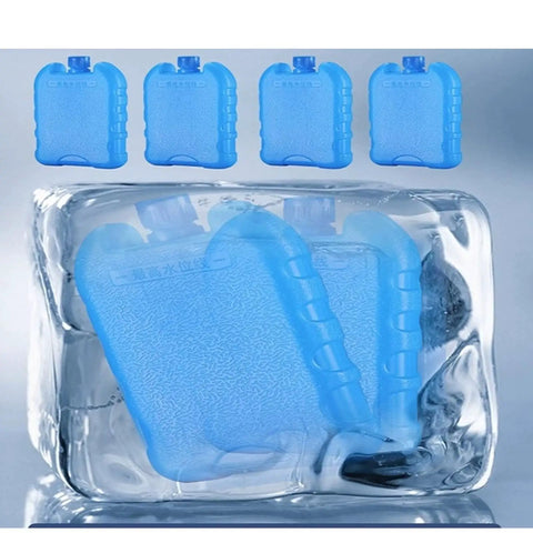 Industrial Grade Heavy Duty Evaporative Swamp Cooler With Remote And 12 Hour Timer Rock Solid Metal Design For Garage Patio Or Room Hella Cool Oscillating Fan in ice with additional frozen blue ice packs.