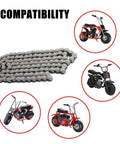 420 Motorcycle Chain With 132 Links And Chain Breaker Heavy Duty Compatible With 50Cc To 212Cc ATVs And Dirt Bikes image