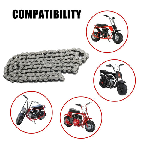 420 Motorcycle Chain With 132 Links And Chain Breaker Heavy Duty Compatible With 50Cc To 212Cc ATVs And Dirt Bikes image