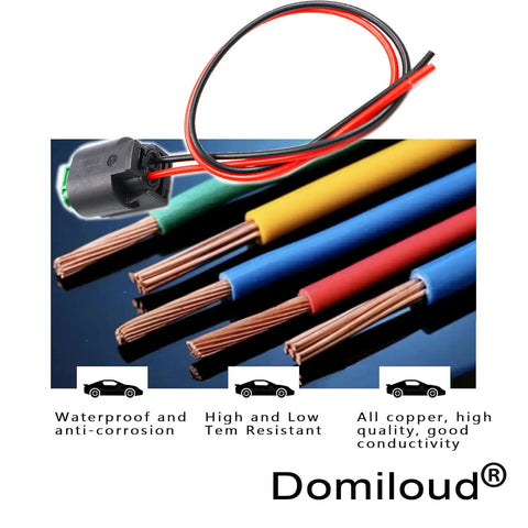 Chrysler 200 Side Marker Light Connector And Socket Kit with copper wires and waterproof female connector 2015-2017